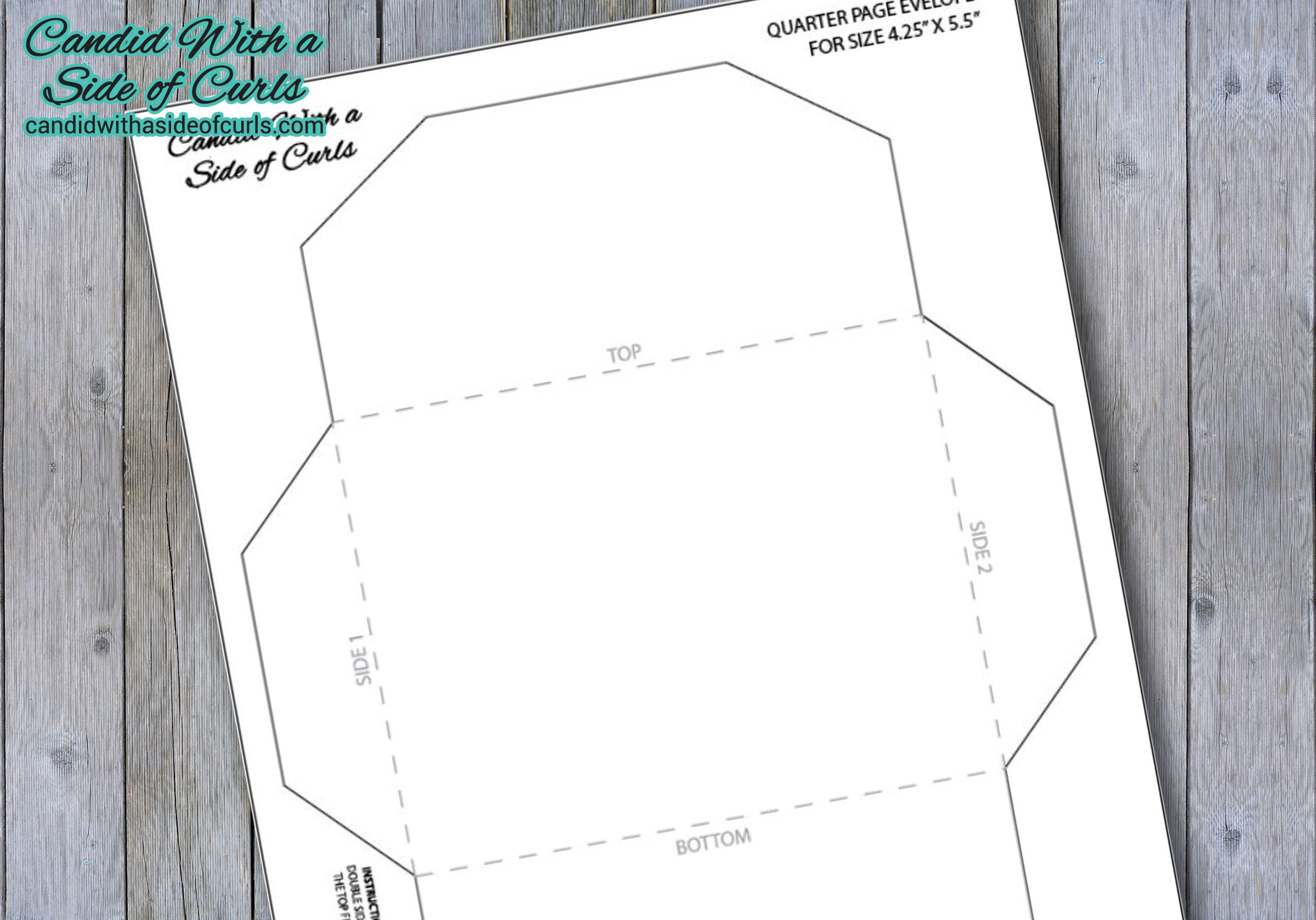 quarter page envelope printable template etsy