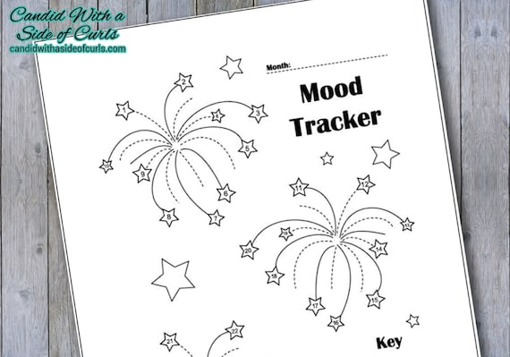 Fireworks Monthly Mood Tracker Bullet Journal Printable Pages Etsy