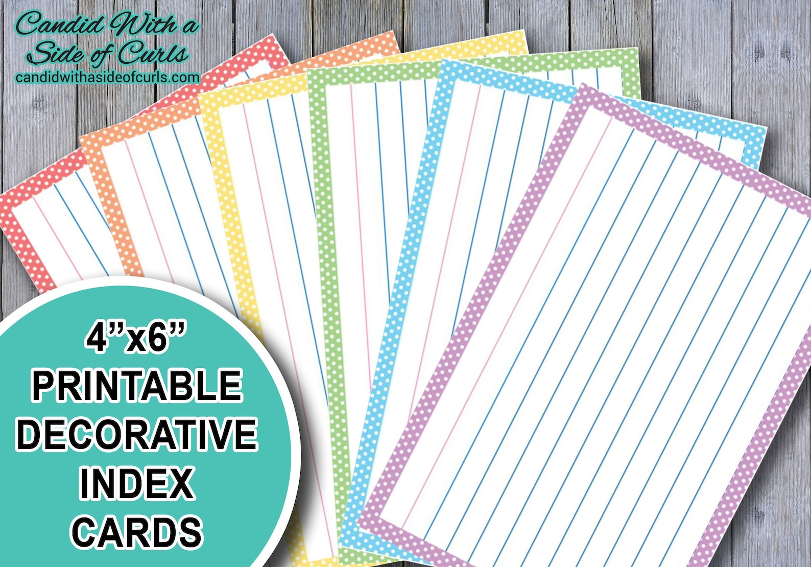 4x6 Printable Decorative Pastel Index Cards Etsy