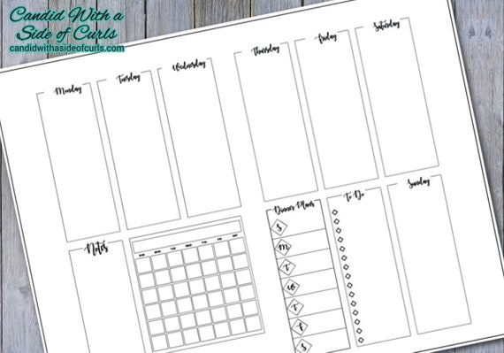 Weekly Spread 1 Bullet Journal-Printable Pages | Etsy