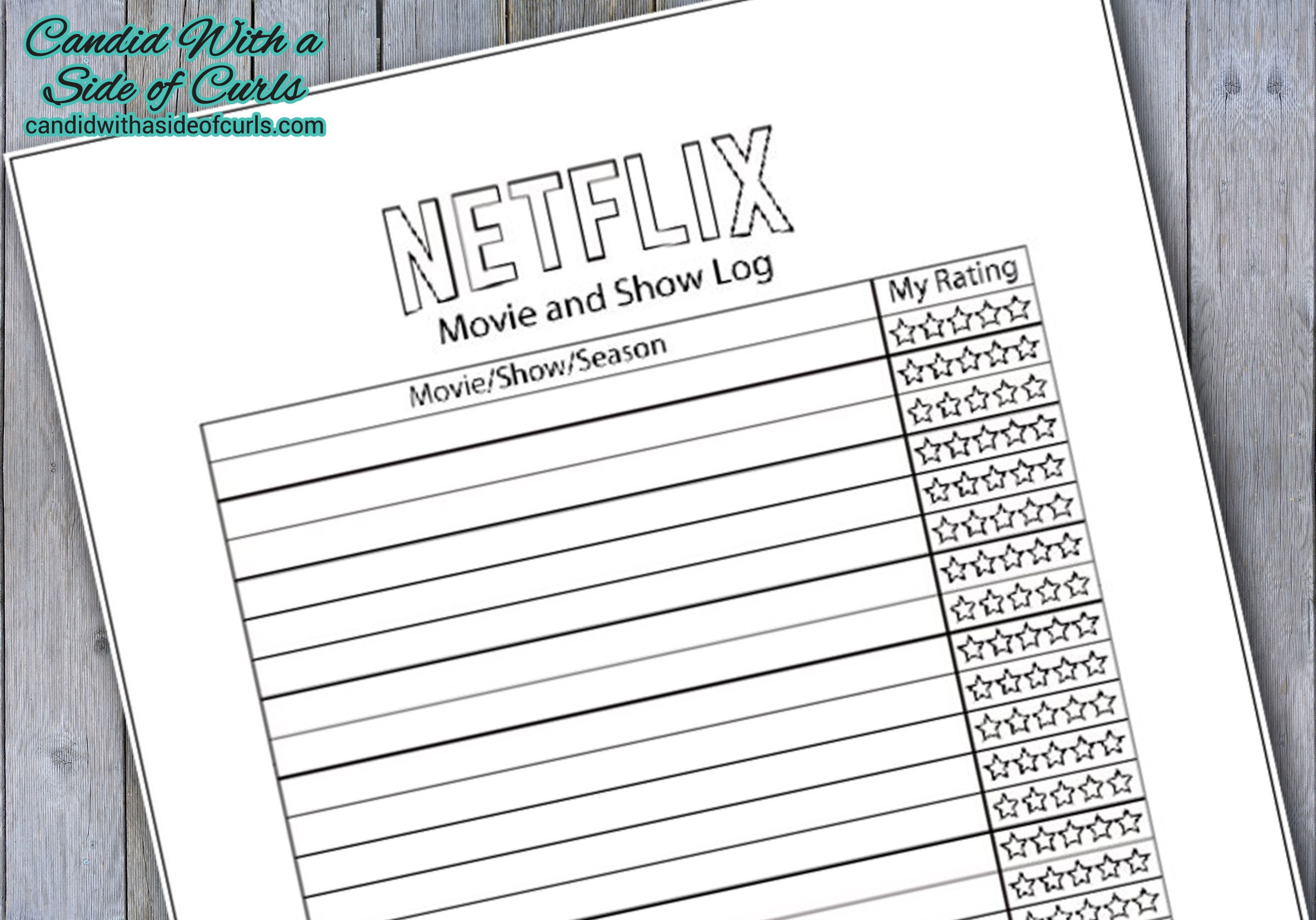 Netflix Log Bullet Journalprintable Pages Etsy Australia