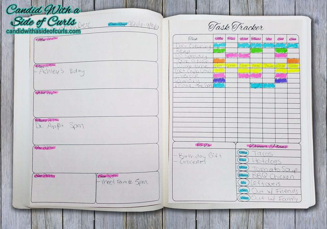 Weekly Spread 2 Bullet Journal-printable Pages - Etsy