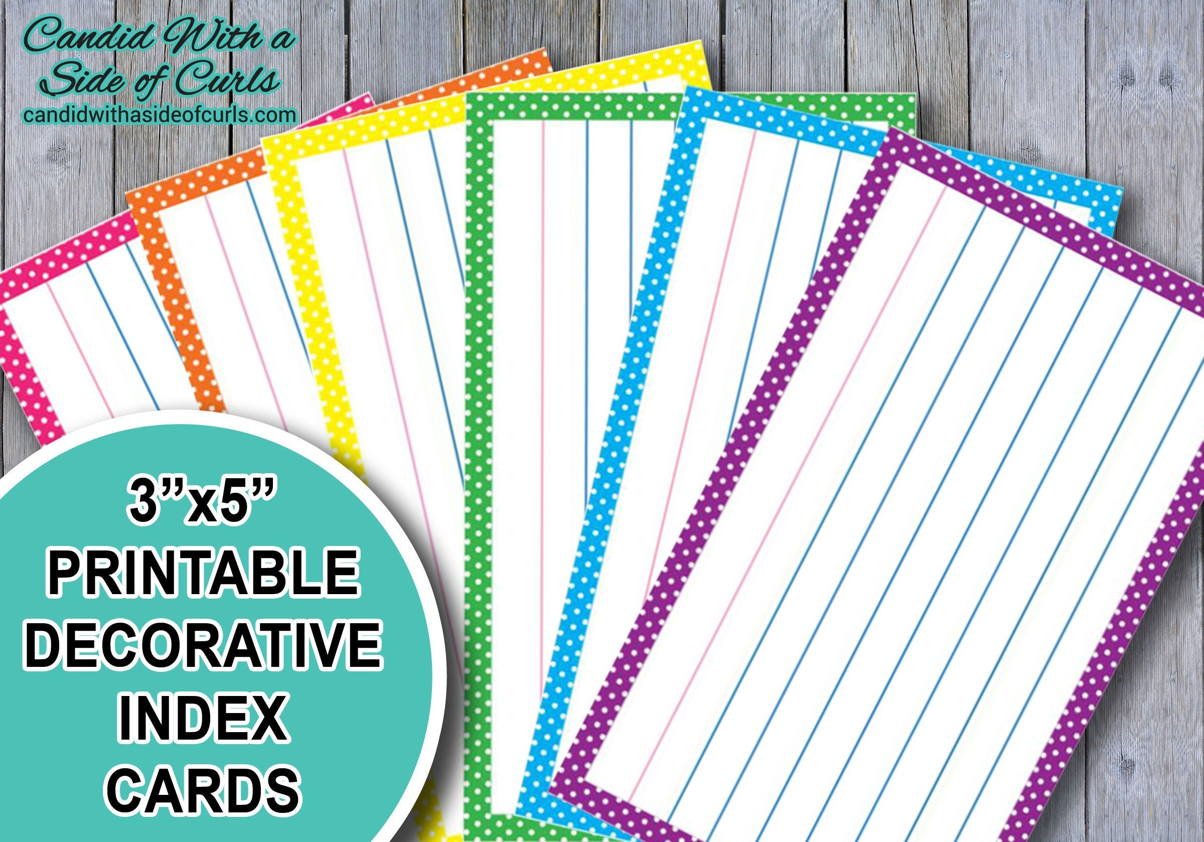 3x5 Printable Decorative Index Cards