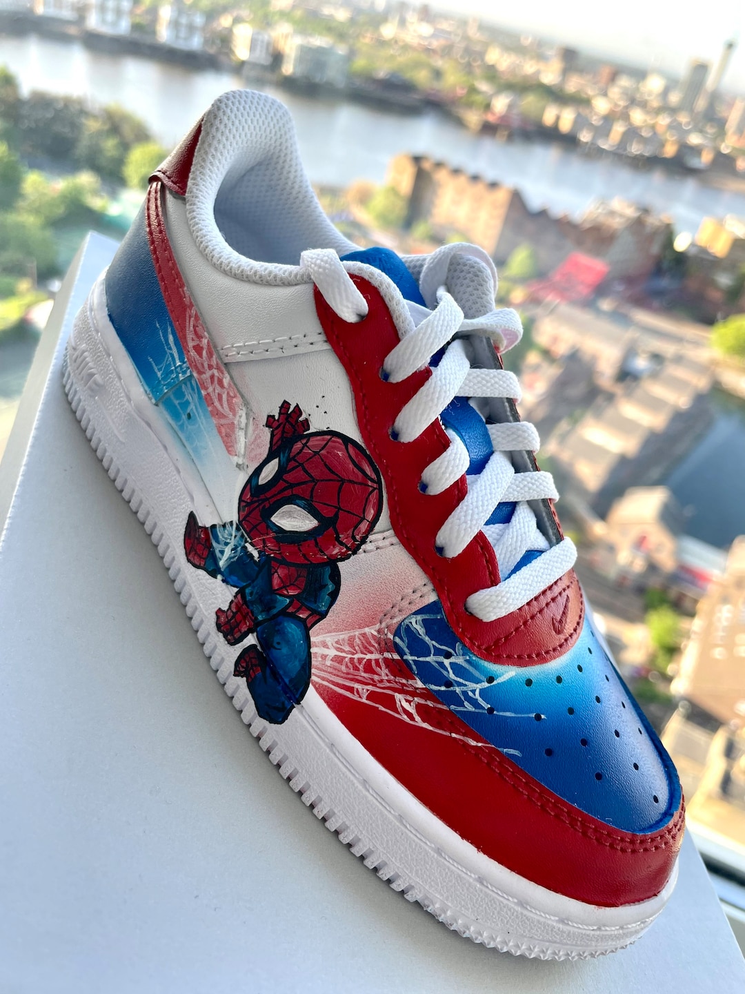 Customised Spider-man Marvel Inspired Kids Shoes Air Force 1 Hand ...