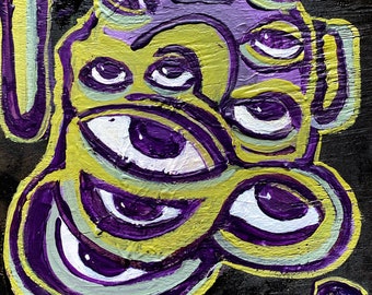 You Only Call Me When You're Down - Acrílico sobre madera reciclada 8x8in