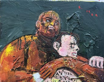 肉屋のアブドラ - キャンバスにアクリル絵具、16 x 20インチ