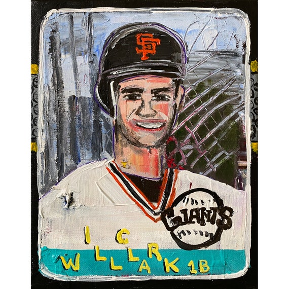 Will Clark - Acrylic on Canvas 8x10in Original Baseball Card Art Painting