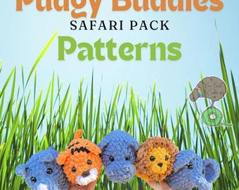 Safari Animal Crochet Patterns, 5 in 1 Amigurumi Bundle, Crochet Zoo Animals, Jungle Animal Patterns, Safari Crochet PDF, African Animals