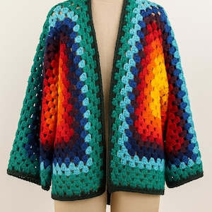 Crochet Pattern ~ Rainbow Falls Hexagon Cardigan PATTERN ~ Hexagon Cardigan, Cardigan, Crochet Cardigan, Rainbow Cardigan, Crochet Sweater