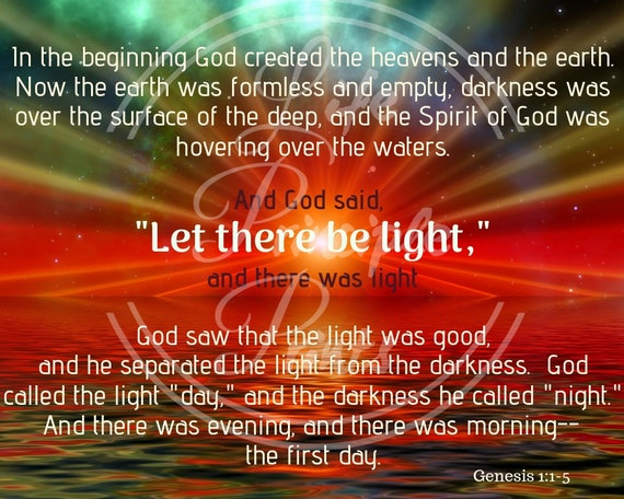 Printable Bible Verse Let There Be Light Genesis 1 1 5 Wall Etsy Printable Bible Verse Let There Be Light Genesis 1 1 5 Wall Etsy