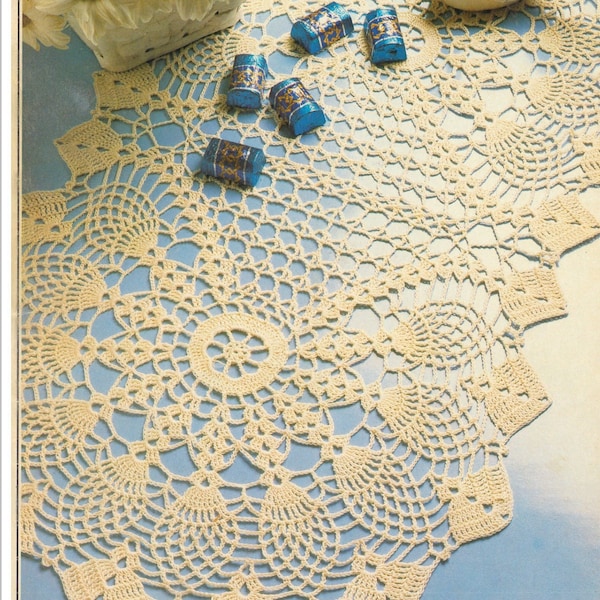 Vintage Crochet Doily Pattern ~ Double Feature Centerpiece ~ Instant Download ~ PDF Pattern ~ Written Instructions and Diagram