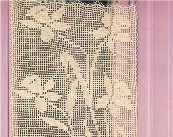 Vtg Daffodil Filet Curtain Pattern ~ Wedding Backdrop ~ Photo Background ~ Instant Download ~ PDF Pattern ~ Written Instructions and Diagram