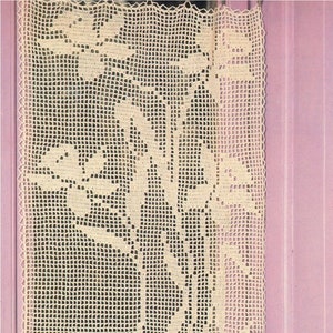 Vtg Daffodil Filet Curtain Pattern ~ Wedding Backdrop ~ Photo Background ~ Instant Download ~ PDF Pattern ~ Written Instructions and Diagram