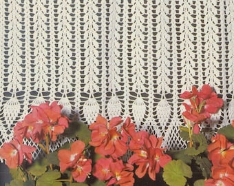 Classy Cafe Curtain Pattern ~ Vintage Crochet Pattern ~ Wedding/Photo Background ~ Instant PDF Download ~ Written Instructions & Diagram