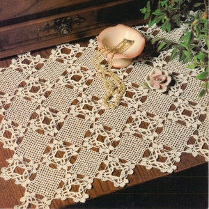 Lattice Table Center ~ Vintage Crochet Table Mat ~ Instant Download ~ PDF Pattern ~ Written Instructions and Diagram