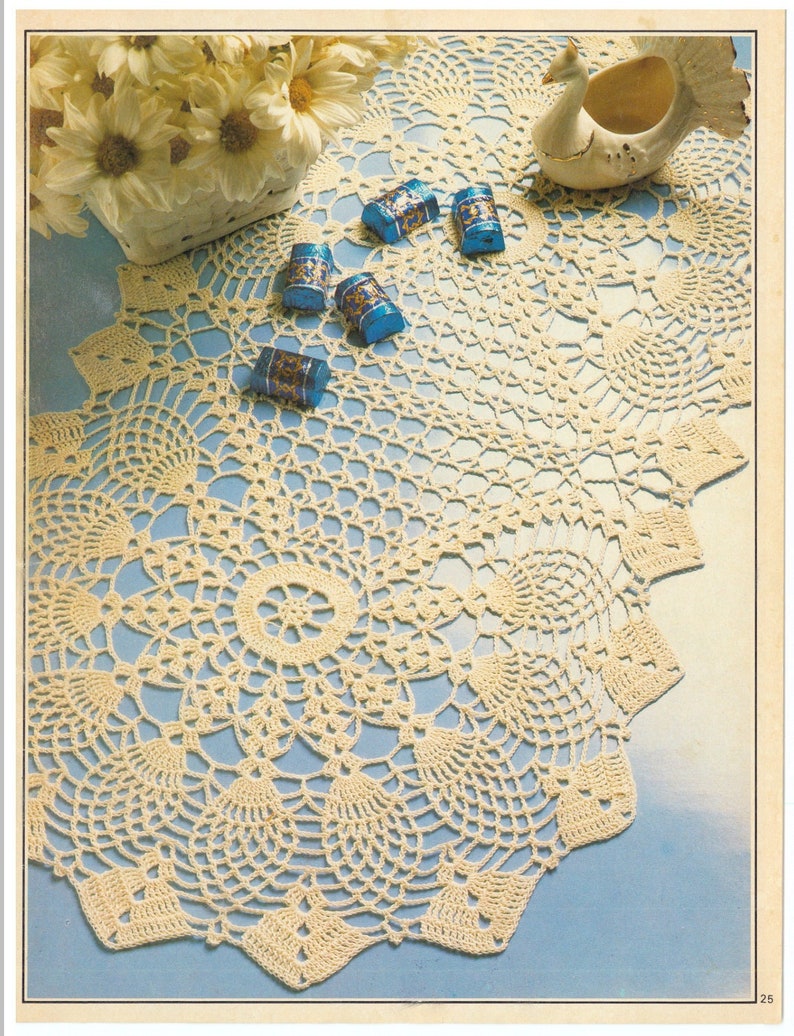 Vintage Crochet Doily Pattern Double Feature Centerpiece Instant ...