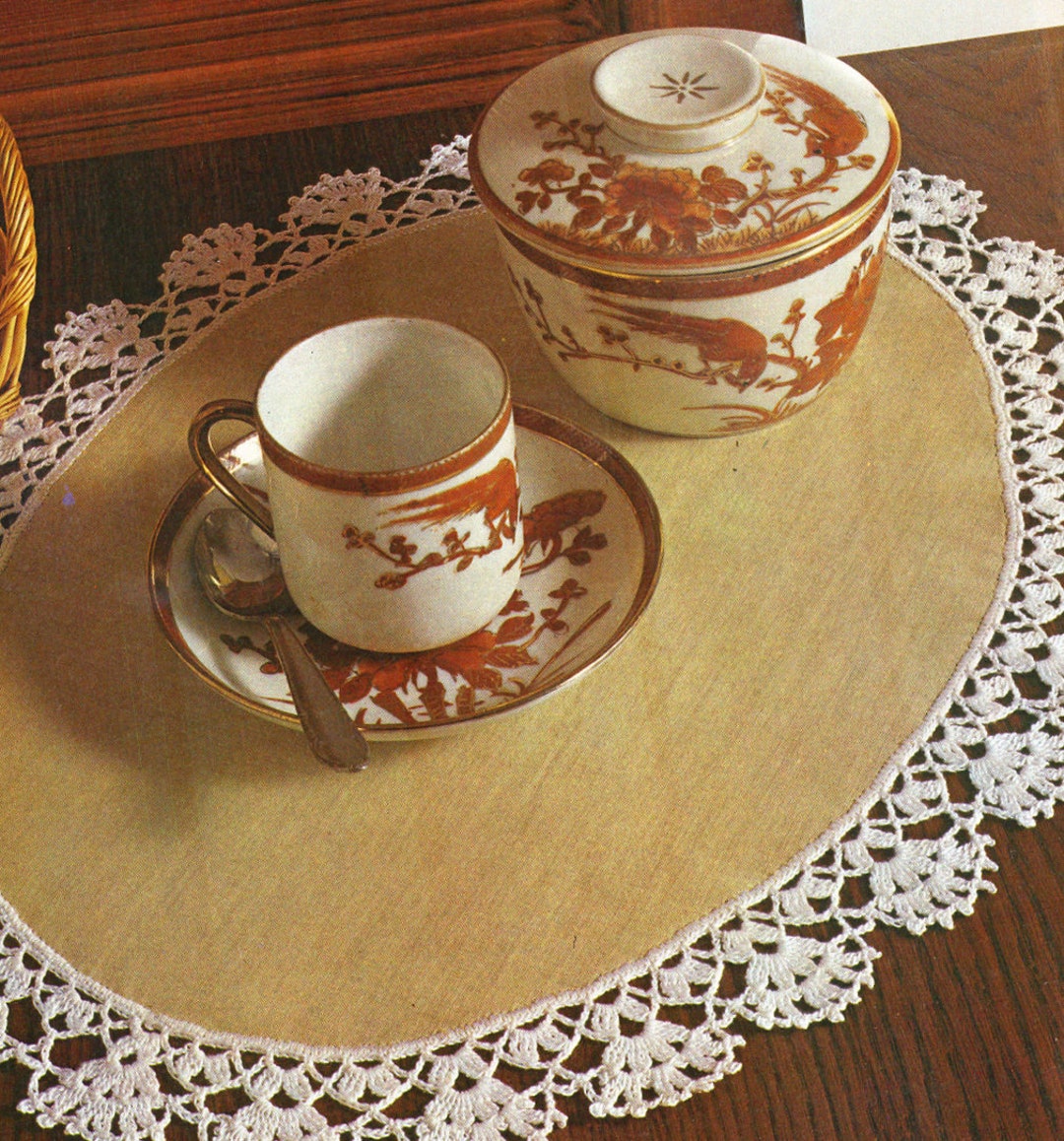 Vintage Crochet Placemat Pattern Oval Centerpiece Santiago Etsy