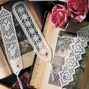 Trio of Lovely Bookmarks - Vintage Crochet Patterns - Instant Download - PDF Pattern - Written Instructions and Diagram