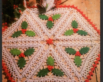 Tapete hexagonal Holly - Patrones de crochet vintage - Descarga instantánea - Patrón en PDF - Instrucciones y diagrama