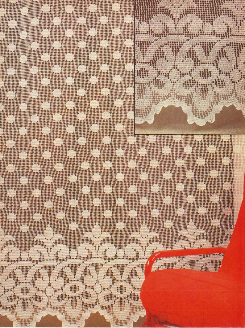 Vintage Crochet Curtain Patterns Filet Curtains Pineapple Curtains Instant Download PDF Pattern