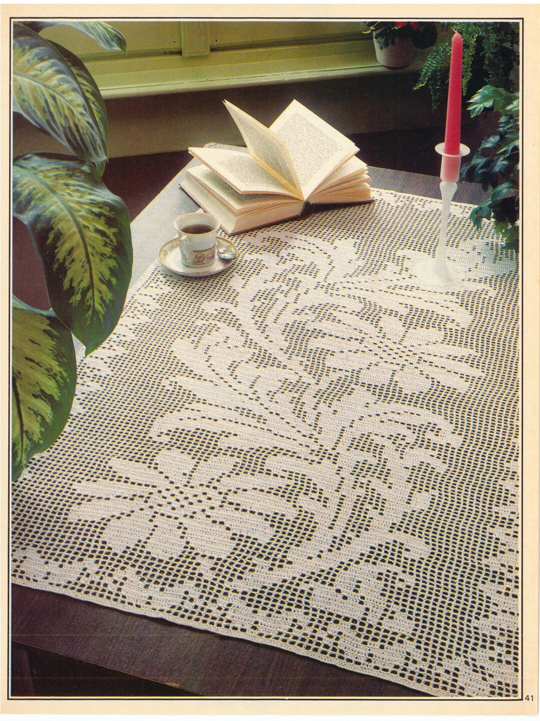 Floral Flourish ~ Vintage Crochet Table Mat or Curtain Pattern ...