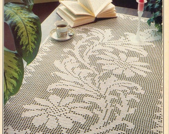 Vintage Crochet Table Mat or Curtain Pattern ~ Floral Flourish ~ Instant Download ~ PDF Pattern ~ Written Instructions and Diagram