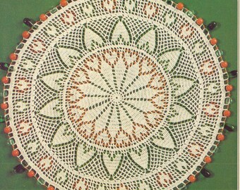 Vintage Crochet Doily Pattern ~ Hearts & Beads ~ Instant Download ~ PDF Pattern ~ Written Instructions and Diagram