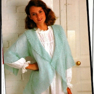 Ruffled Bed Jacket ~ Vintage Crochet Pattern ~ Instant Download ~ PDF Pattern ~ Written Instructions and Diagram