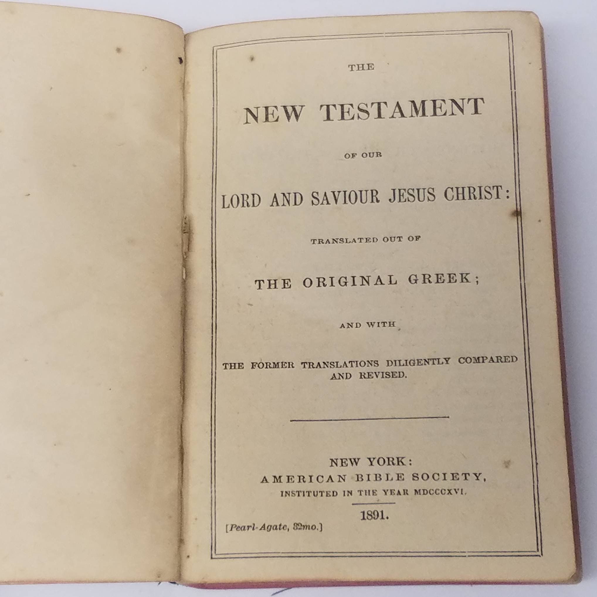 1891 Pocket Sized New Testament American Bible Society Etsy