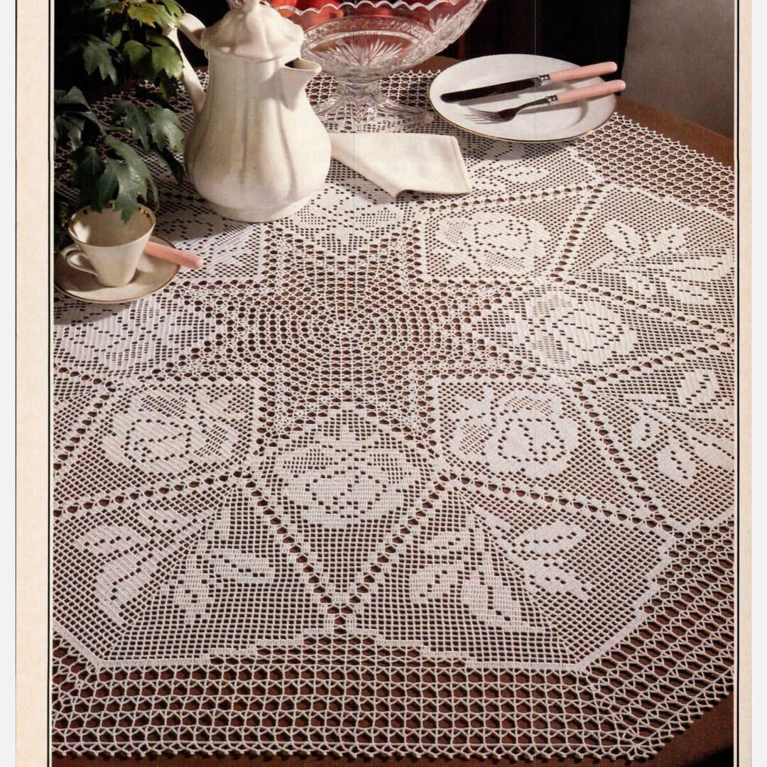 Vintage Crochet Tablecloth Pattern Wishing on a Star Tablecloth Instant