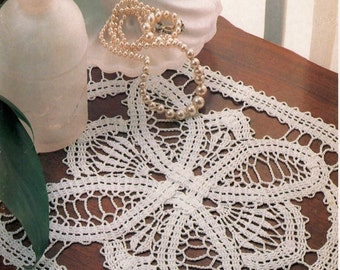 Tapete de crochet con lazos de encaje de Brujas - Patrón de tapete de crochet vintage - Descarga instantánea - Patrón en PDF - Instrucciones y diagrama