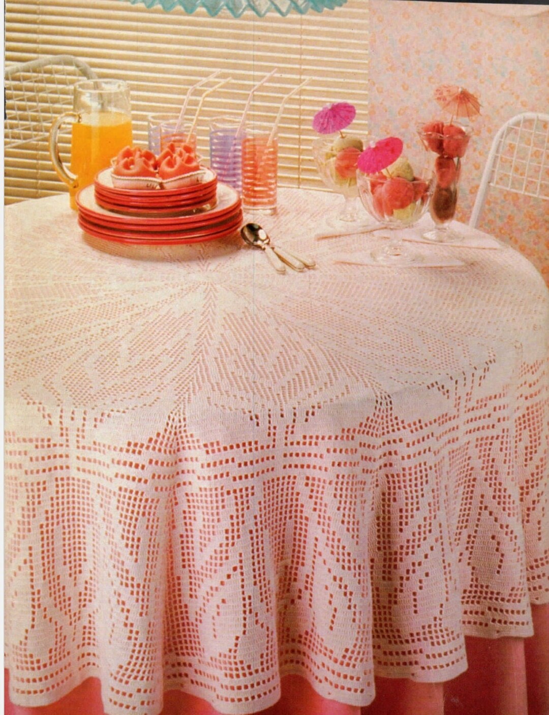 Vintage Crochet Tablecloth Pattern Pleasure of Your Company Instant
