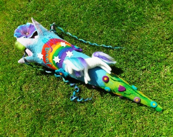 School cone, candy cone, horse, felt, fairy horse, flowers, rainbow