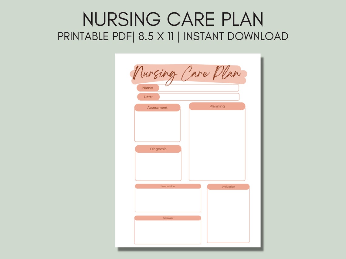 Nursing Care Plan Template Nursing Care Template Nursing - Etsy Canada