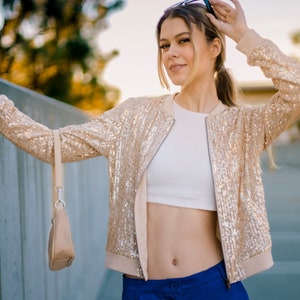 Sequin Cotton Bomber Jacket/Club Dance Party image 9