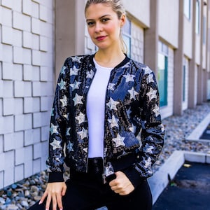 Sequin Cotton Bomber Jacket/Club Dance Party image 3