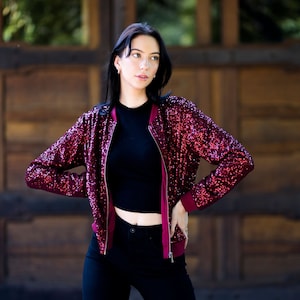 Sequin Cotton Bomber Jacket/Club Dance Party image 5