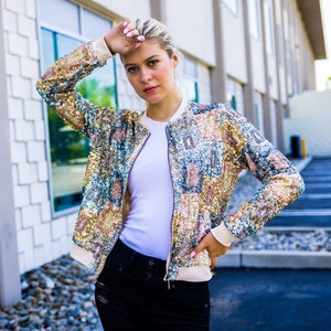 Sequin Cotton Bomber Jacket/Club Dance Party image 1