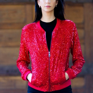 Sequin Cotton Bomber Jacket/Club Dance Party image 6