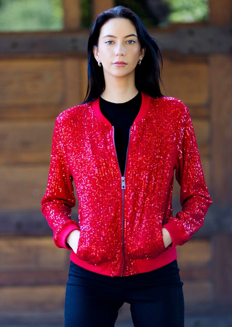 Sequin Cotton Bomber Jacket/Club Dance Party image 6