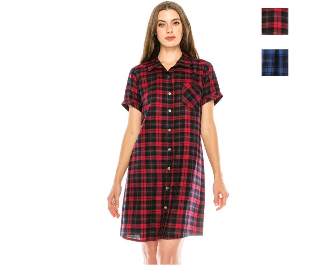 buffalo check shirt dress Stetson Buffalo Plaid Prairie Shirt Dress