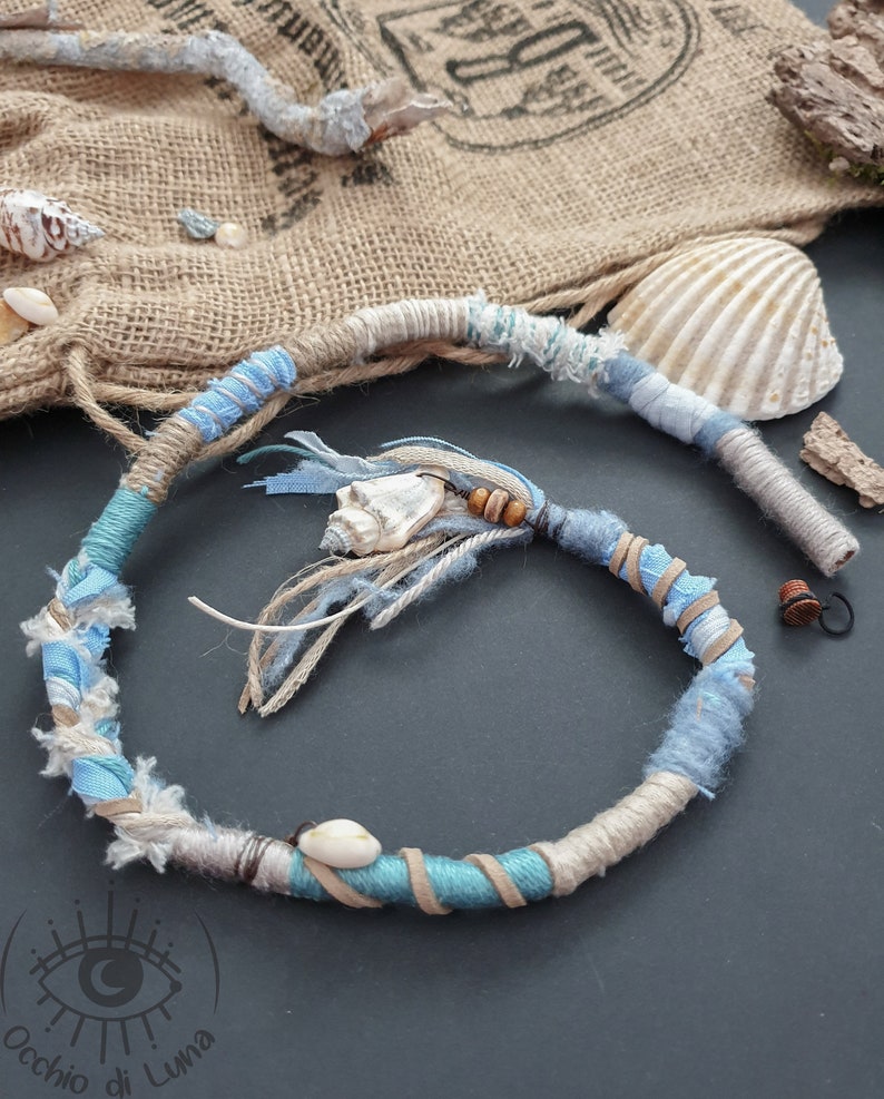 Hair wrap dreadwrap hair ornament Dreadwrap hair accessories festival hiding compartment boho shell leather gypsy hippie elf