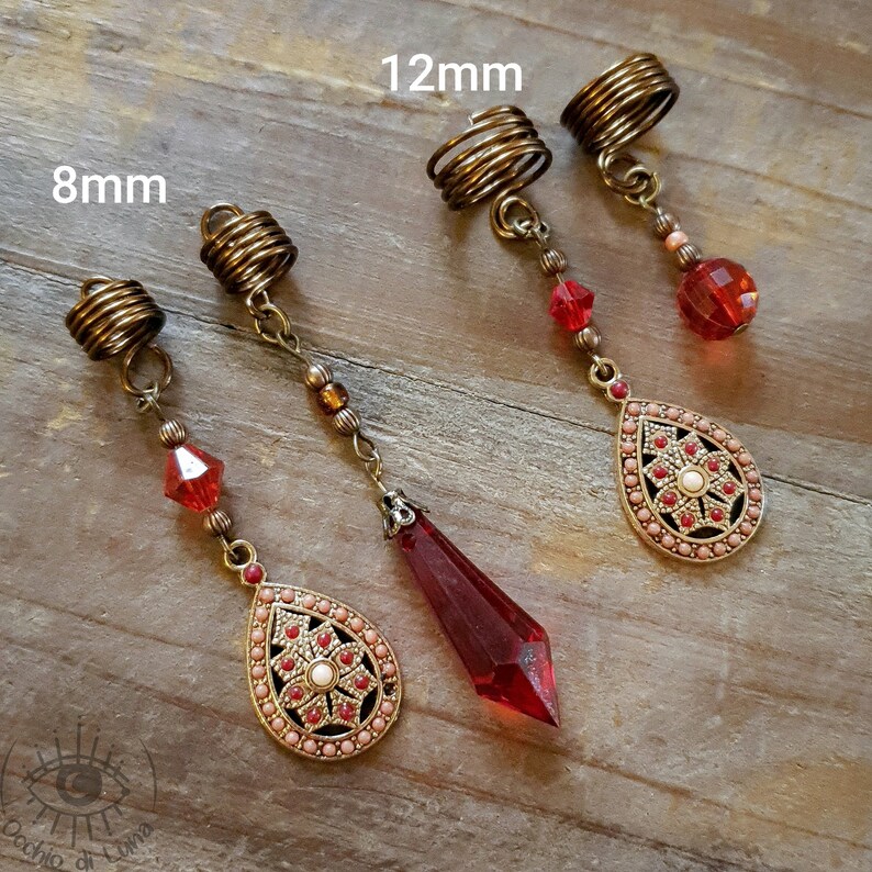 Dread Bead 8mm 12mm Dreadlock Bead Dread Jewelry Dread Pendant Hair Accessories Hair Accessories Jewelry Dreadspiral Festival Hippie Boho Gypsy