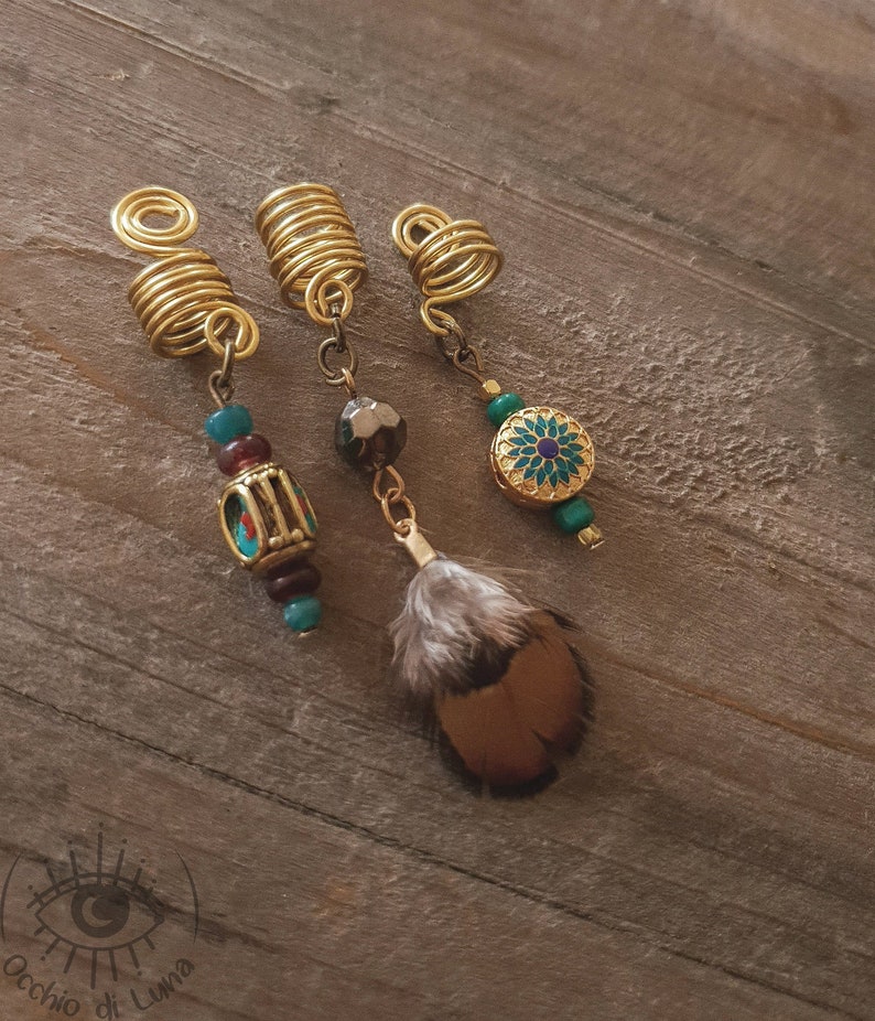 Dread Bead 7mm Dread Jewelry Dread Pendant Hair Accessories Hair Accessories Dreadspiral Feather Feather Hair Jewelry Festival Boho Hippie