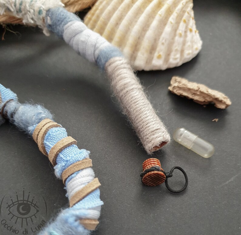 Hair wrap dreadwrap hair ornament Dreadwrap hair accessories festival hiding compartment boho shell leather gypsy hippie elf