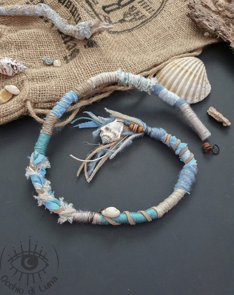 Hair wrap dreadwrap hair ornament Dreadwrap hair accessories festival hiding compartment boho shell leather gypsy hippie elf