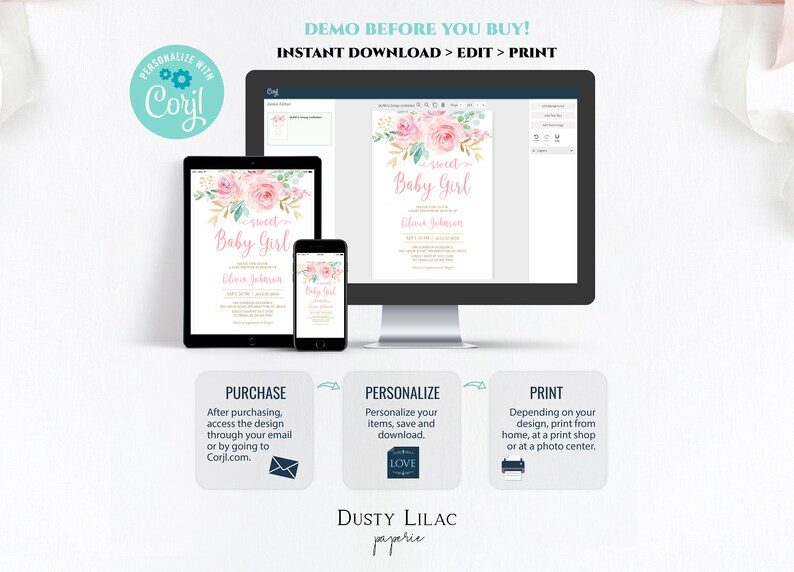 Editable Its a Girl Baby Shower Gift Tag Template Printable - Etsy