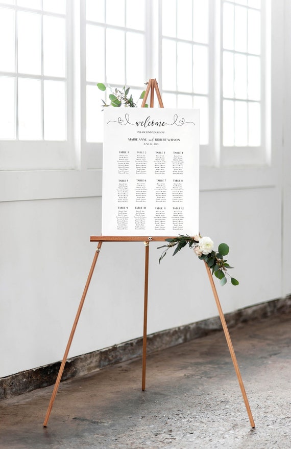 Modern Wedding Seating Chart Sign Printable Wedding Seating | Etsy