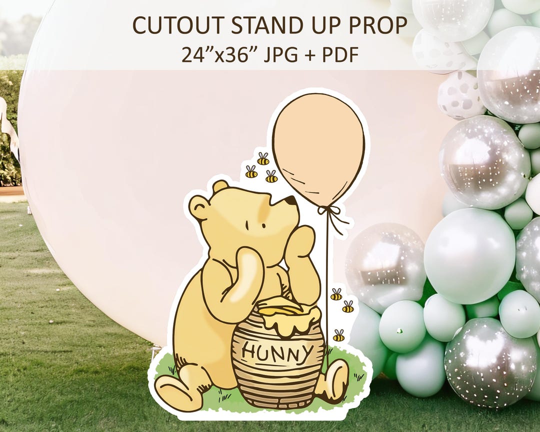 Winnie The Pooh With Stand And Baloon
