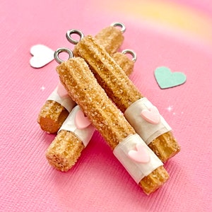 Churrolicious, Kute Churro Collection -polymer clay charms, churro, keychain, stitch marker, food charm, miniature food